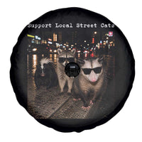 Support Local Street Cats Spare Tire Cover Funny Raccoon Skunk Possum Animal Meme