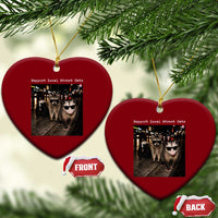 Support Local Street Cats Ceramic Ornament Funny Raccoon Skunk Possum Animal Meme