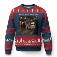 Support Local Street Cats Ugly Christmas Sweater Funny Raccoon Skunk Possum Animal Meme