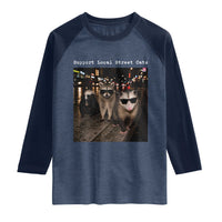 Support Local Street Cats Raglan Shirt Funny Raccoon Skunk Possum Animal Meme