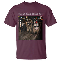 Support Local Street Cats T Shirt Funny Raccoon Skunk Possum Animal Meme