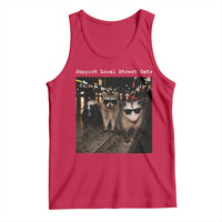 Support Local Street Cats Tank Top Funny Raccoon Skunk Possum Animal Meme