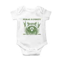 Raccoon 40th Birthday Baby Onesie Funny Feral And Forty Vintage 1986 40 Year Old Gift