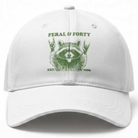Raccoon 40th Birthday Baseball Cap Funny Feral And Forty Vintage 1986 40 Year Old Gift