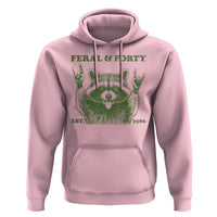 Raccoon 40th Birthday Hoodie Funny Feral And Forty Vintage 1986 40 Year Old Gift