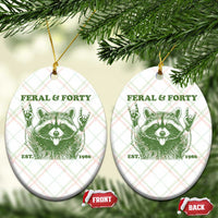Raccoon 40th Birthday Ceramic Ornament Funny Feral And Forty Vintage 1986 40 Year Old Gift