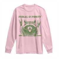 Raccoon 40th Birthday Long Sleeve Shirt Funny Feral And Forty Vintage 1986 40 Year Old Gift