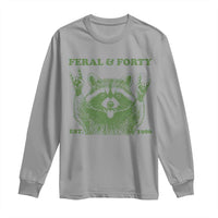 Raccoon 40th Birthday Long Sleeve Shirt Funny Feral And Forty Vintage 1986 40 Year Old Gift