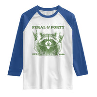 Raccoon 40th Birthday Raglan Shirt Funny Feral And Forty Vintage 1986 40 Year Old Gift