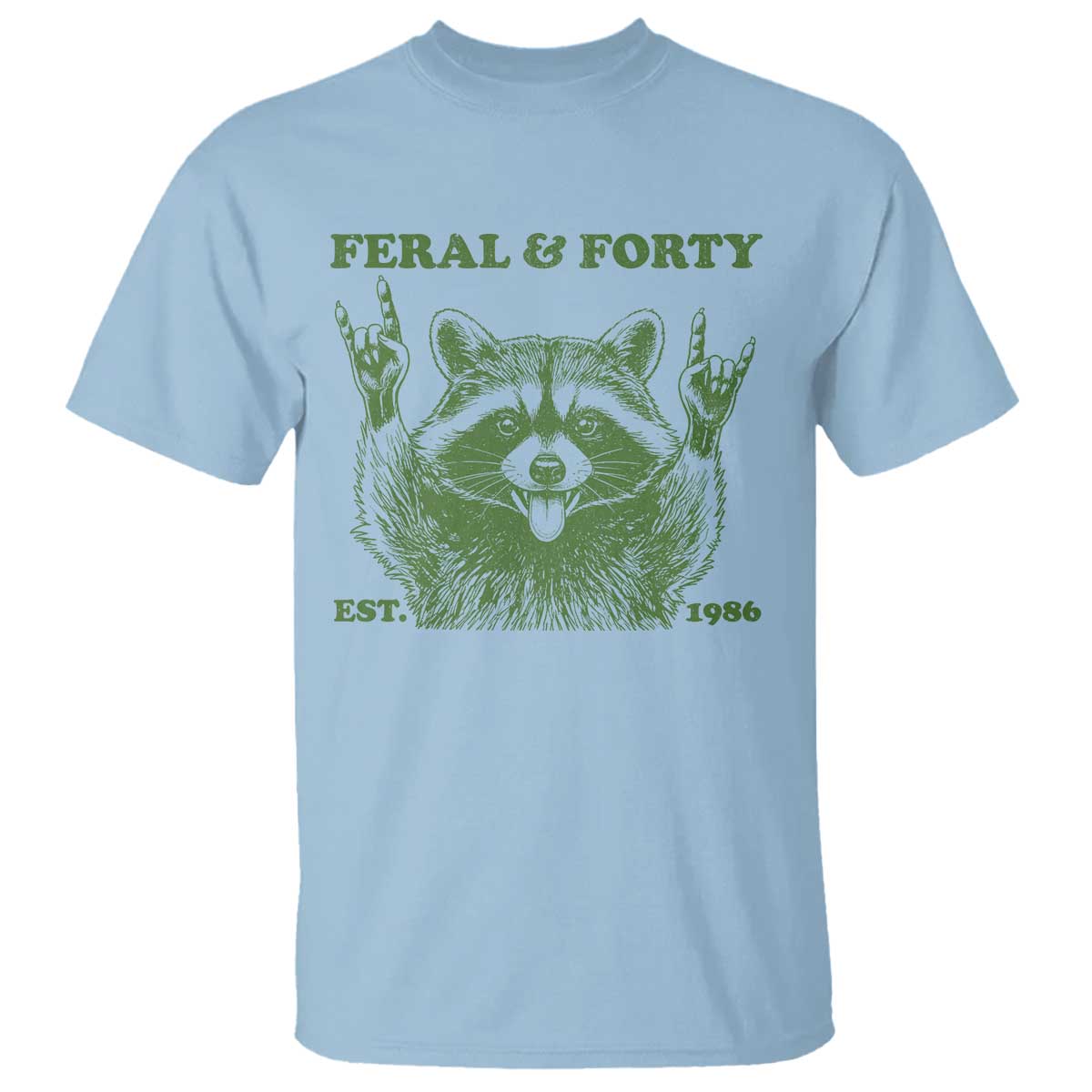 Raccoon 40th Birthday T Shirt Funny Feral And Forty Vintage 1986 40 Year Old Gift