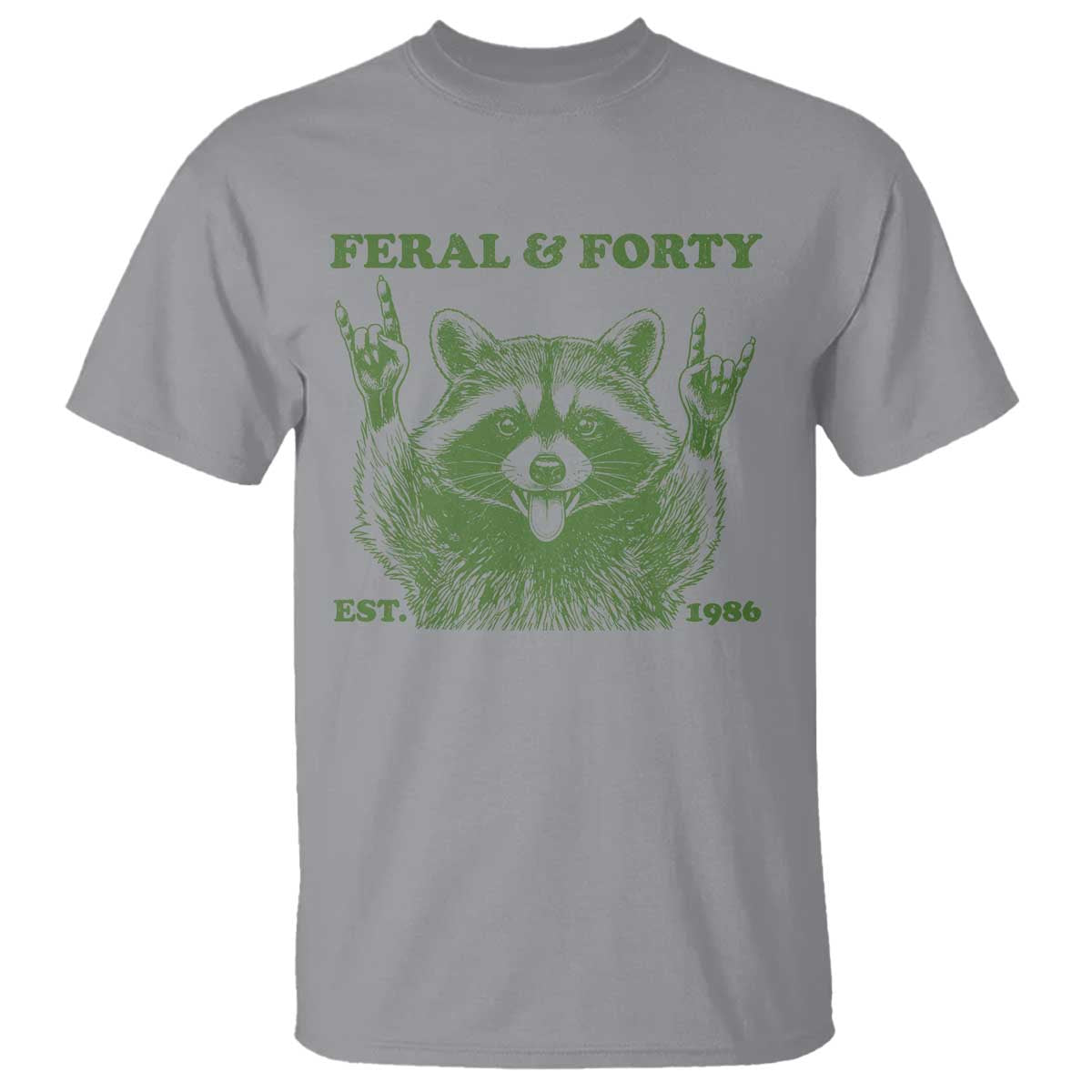 Raccoon 40th Birthday T Shirt Funny Feral And Forty Vintage 1986 40 Year Old Gift