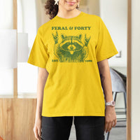 Raccoon 40th Birthday T Shirt For Women Funny Feral And Forty Vintage 1986 40 Year Old Gift