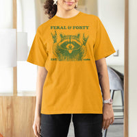 Raccoon 40th Birthday T Shirt For Women Funny Feral And Forty Vintage 1986 40 Year Old Gift