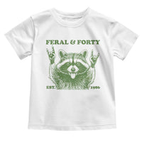 Raccoon 40th Birthday Toddler T Shirt Funny Feral And Forty Vintage 1986 40 Year Old Gift