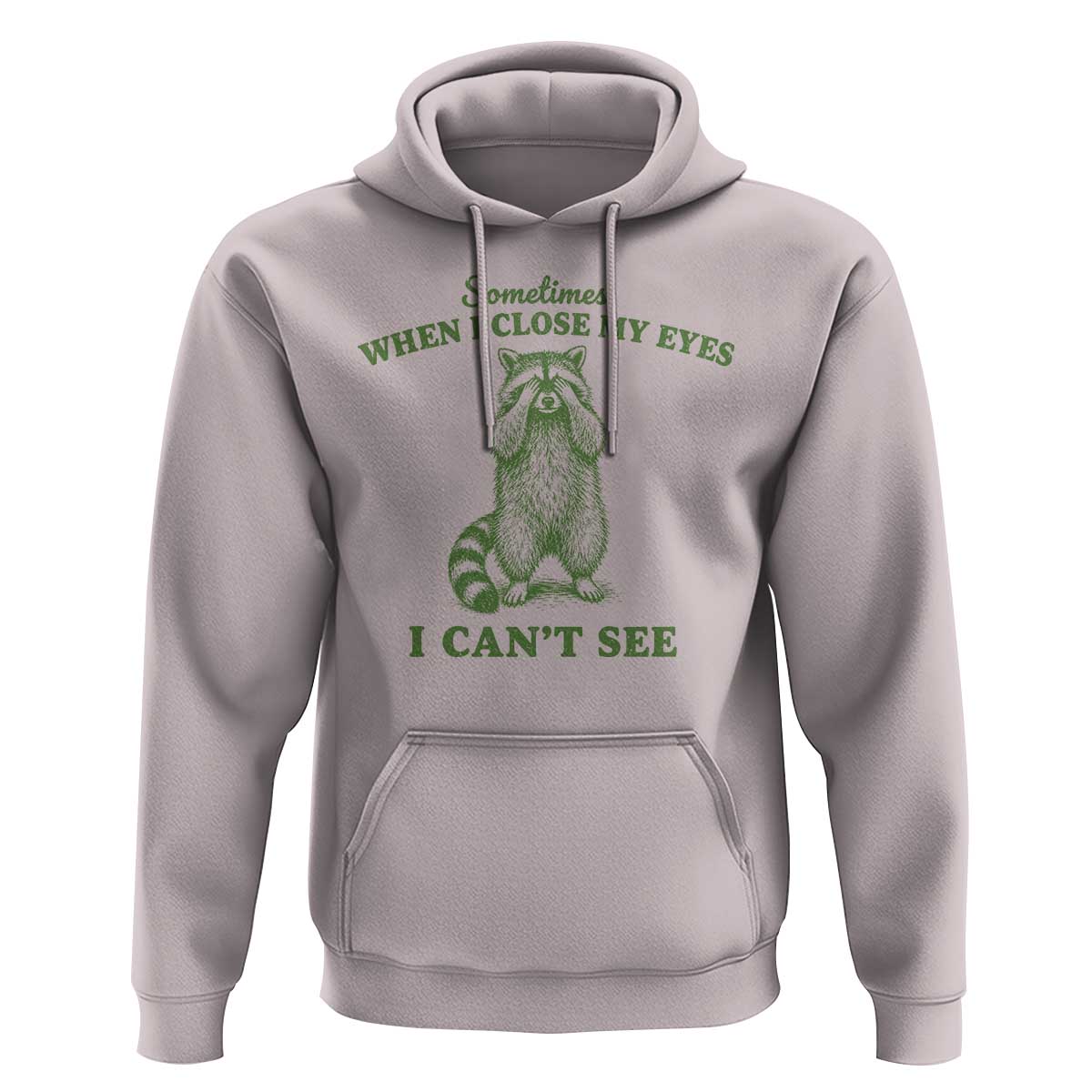 Funny Raccoon Meme Hoodie Sometimes When I Close My Eyes I Cant See Vintage Trash Panda