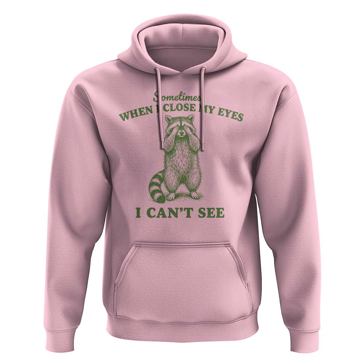 Funny Raccoon Meme Hoodie Sometimes When I Close My Eyes I Cant See Vintage Trash Panda
