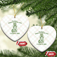 Funny Raccoon Meme Ceramic Ornament Sometimes When I Close My Eyes I Cant See Vintage Trash Panda