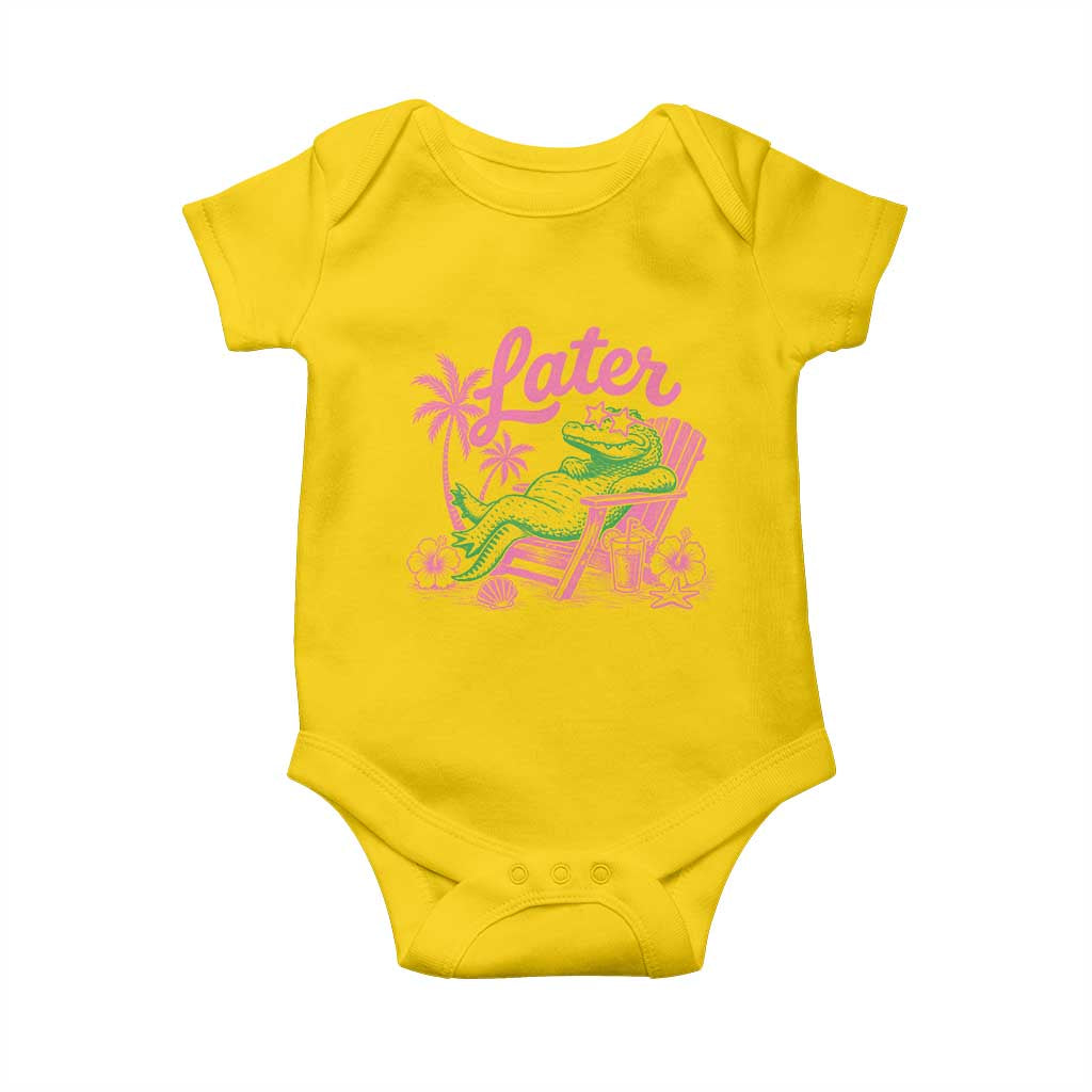 Later Gator Funny Alligator Meme Baby Onesie Last Day of School Summer Vacation Teachers Kids