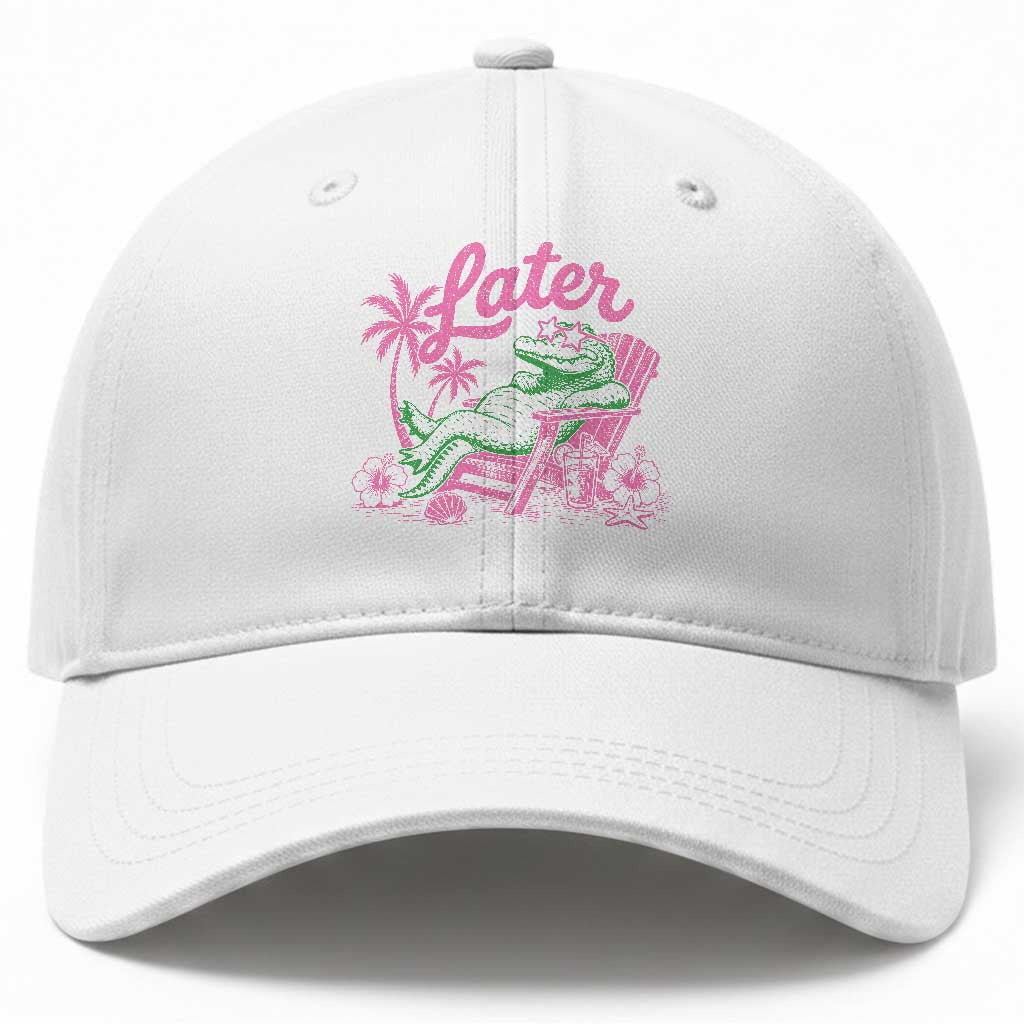 Later Gator Funny Alligator Meme Baseball Cap Last Day of School Summer Vacation Teachers Kids