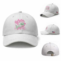 Later Gator Funny Alligator Meme Baseball Cap Last Day of School Summer Vacation Teachers Kids