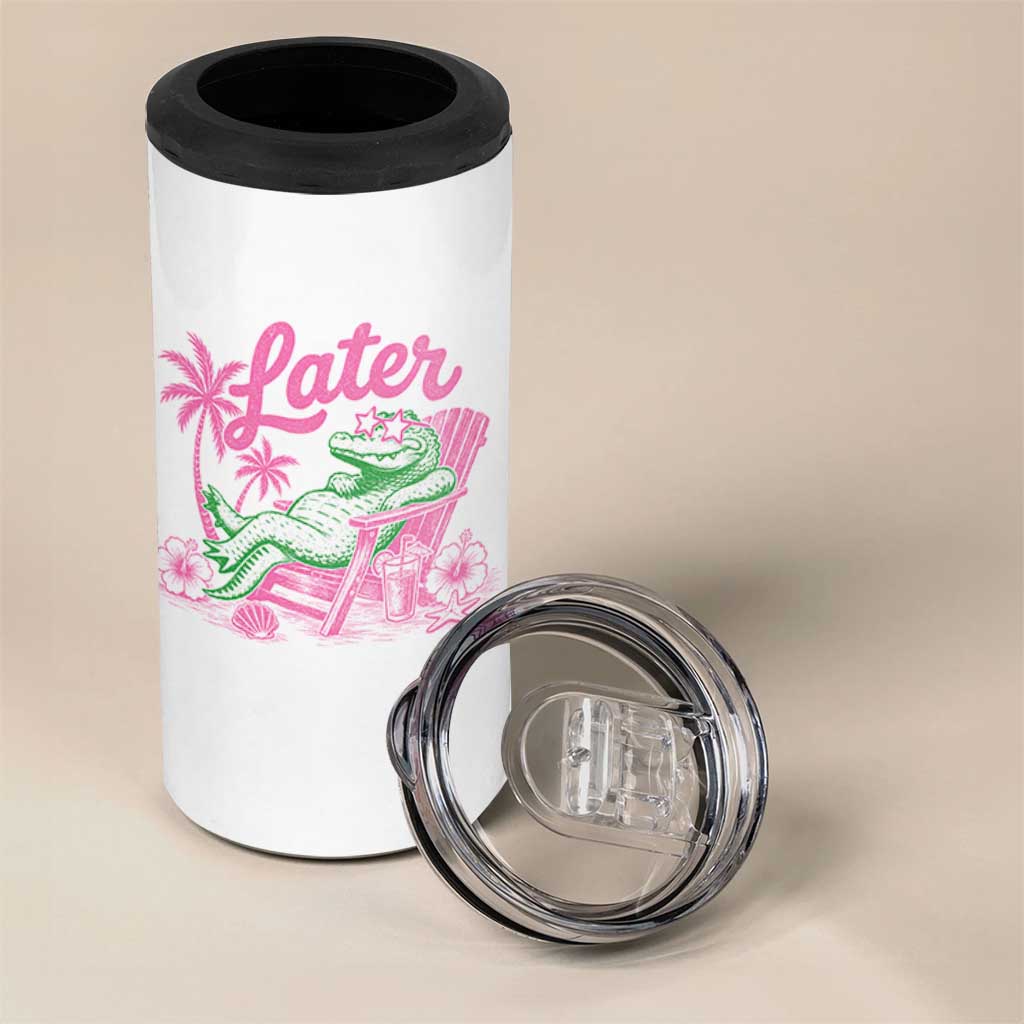 Later Gator Funny Alligator Meme 4 in 1 Can Cooler Tumbler Last Day of School Summer Vacation Teachers Kids