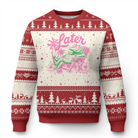 Later Gator Funny Alligator Meme Ugly Christmas Sweater Last Day of School Summer Vacation Teachers Kids