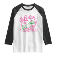 Later Gator Funny Alligator Meme Raglan Shirt Last Day of School Summer Vacation Teachers Kids