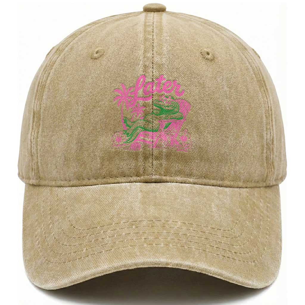 Later Gator Funny Alligator Meme Washed Cotton Baseball Cap Last Day of School Summer Vacation Teachers Kids
