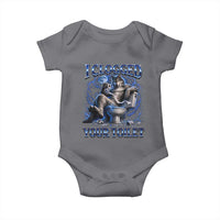 I Clogged Your Toilet Alpha Wolf Meme Baby Onesie Funny Unhinged Stupid Brainrot