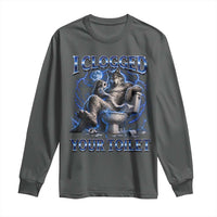 I Clogged Your Toilet Alpha Wolf Meme Long Sleeve Shirt Funny Unhinged Stupid Brainrot
