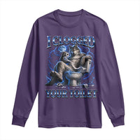 I Clogged Your Toilet Alpha Wolf Meme Long Sleeve Shirt Funny Unhinged Stupid Brainrot