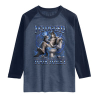 I Clogged Your Toilet Alpha Wolf Meme Raglan Shirt Funny Unhinged Stupid Brainrot