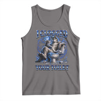 I Clogged Your Toilet Alpha Wolf Meme Tank Top Funny Unhinged Stupid Brainrot