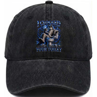 I Clogged Your Toilet Alpha Wolf Meme Washed Cotton Baseball Cap Funny Unhinged Stupid Brainrot