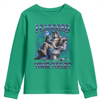 I Clogged Your Toilet Alpha Wolf Meme Youth Sweatshirt Funny Unhinged Stupid Brainrot