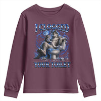 I Clogged Your Toilet Alpha Wolf Meme Youth Sweatshirt Funny Unhinged Stupid Brainrot