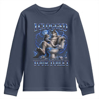 I Clogged Your Toilet Alpha Wolf Meme Youth Sweatshirt Funny Unhinged Stupid Brainrot