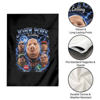 John Pork Calling Garden Flag Funny Answer Call Phone Brainrot Meme Vintage Bootleg Graphic
