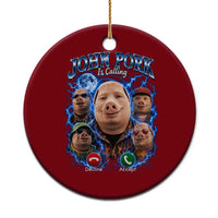 John Pork Calling Ceramic Ornament Funny Answer Call Phone Brainrot Meme Vintage Bootleg Graphic