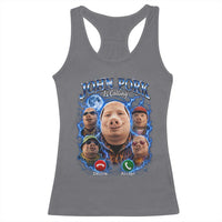 John Pork Calling Racerback Tank Top Funny Answer Call Phone Brainrot Meme Vintage Bootleg Graphic