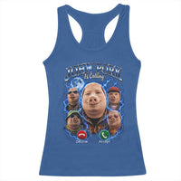 John Pork Calling Racerback Tank Top Funny Answer Call Phone Brainrot Meme Vintage Bootleg Graphic