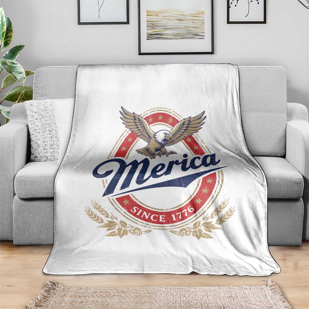 Retro Merica Eagle Funny 4th Of July Throw Blanket Vintage Independence Day 1776