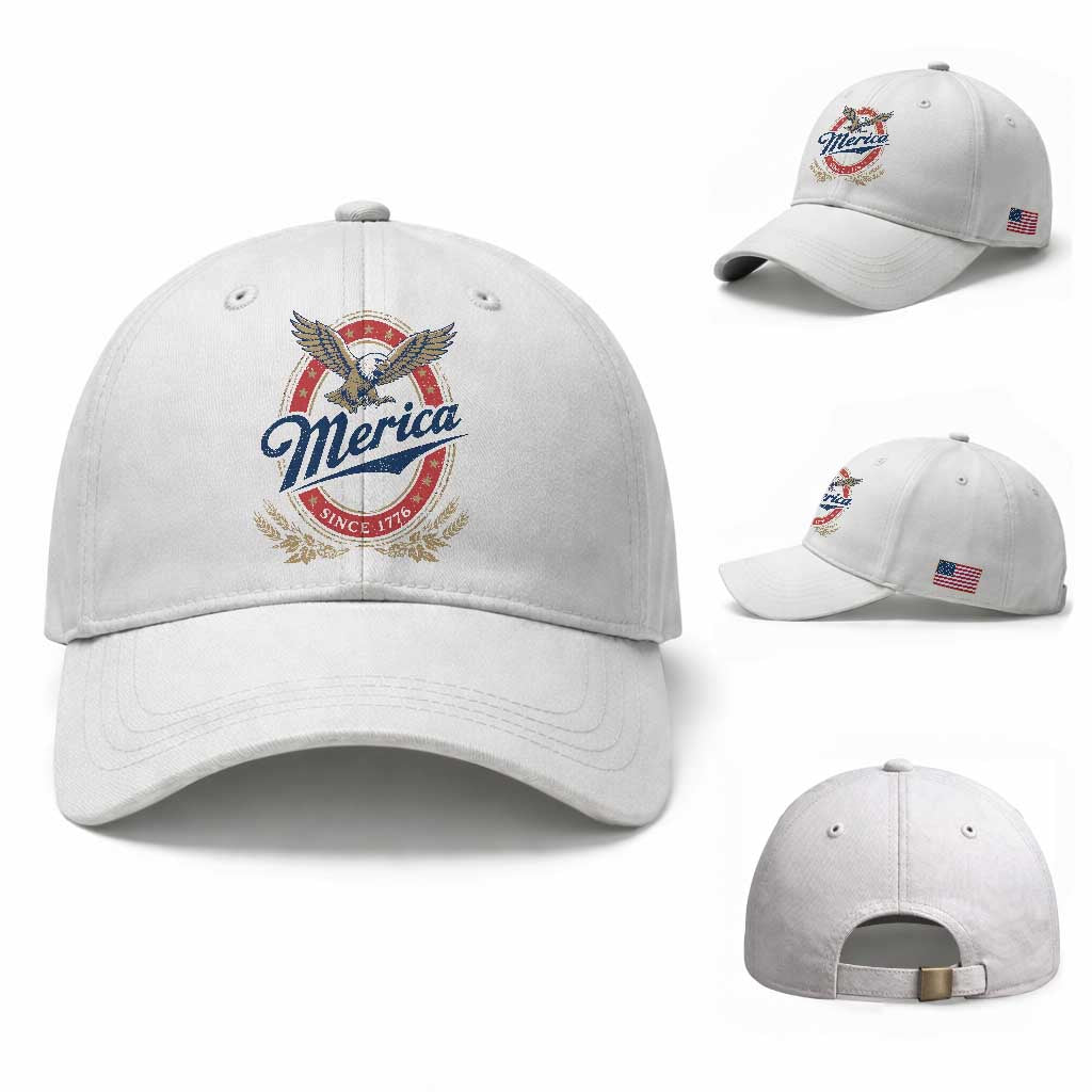 Retro Merica Eagle Funny 4th Of July Baseball Cap Vintage Independence Day 1776