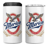 Retro Merica Eagle Funny 4th Of July 4 in 1 Can Cooler Tumbler Vintage Independence Day 1776