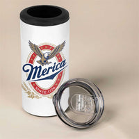 Retro Merica Eagle Funny 4th Of July 4 in 1 Can Cooler Tumbler Vintage Independence Day 1776