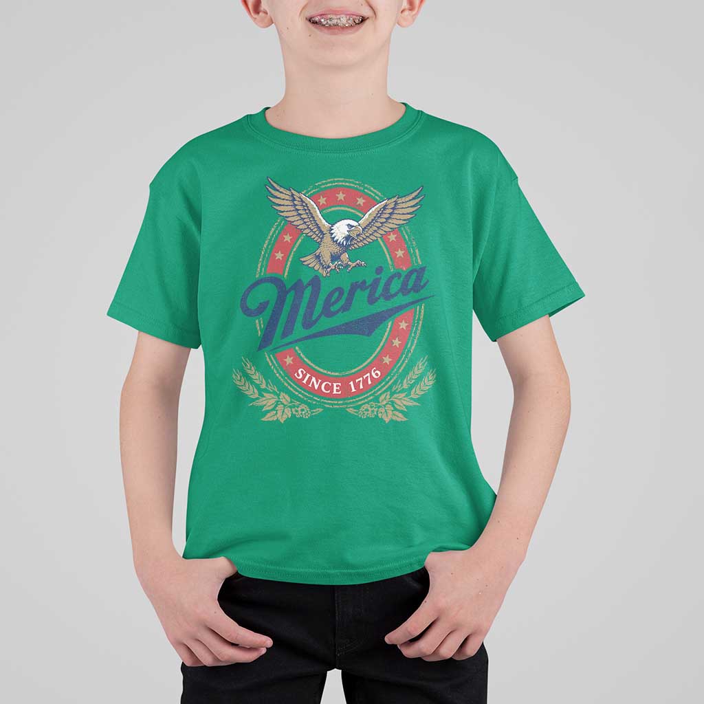 Retro Merica Eagle Funny 4th Of July T Shirt For Kid Vintage Independence Day 1776