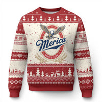Retro Merica Eagle Funny 4th Of July Ugly Christmas Sweater Vintage Independence Day 1776