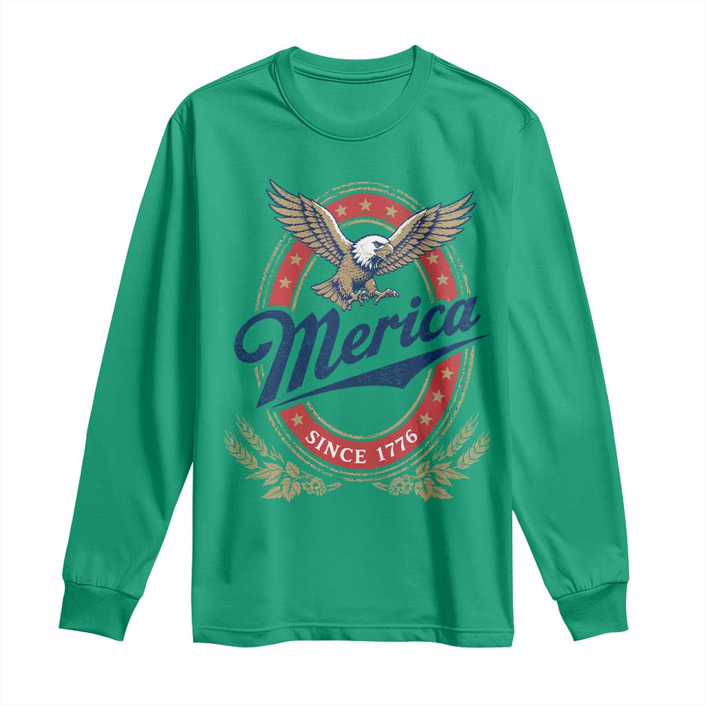 Retro Merica Eagle Funny 4th Of July Long Sleeve Shirt Vintage Independence Day 1776