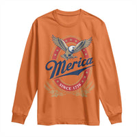 Retro Merica Eagle Funny 4th Of July Long Sleeve Shirt Vintage Independence Day 1776