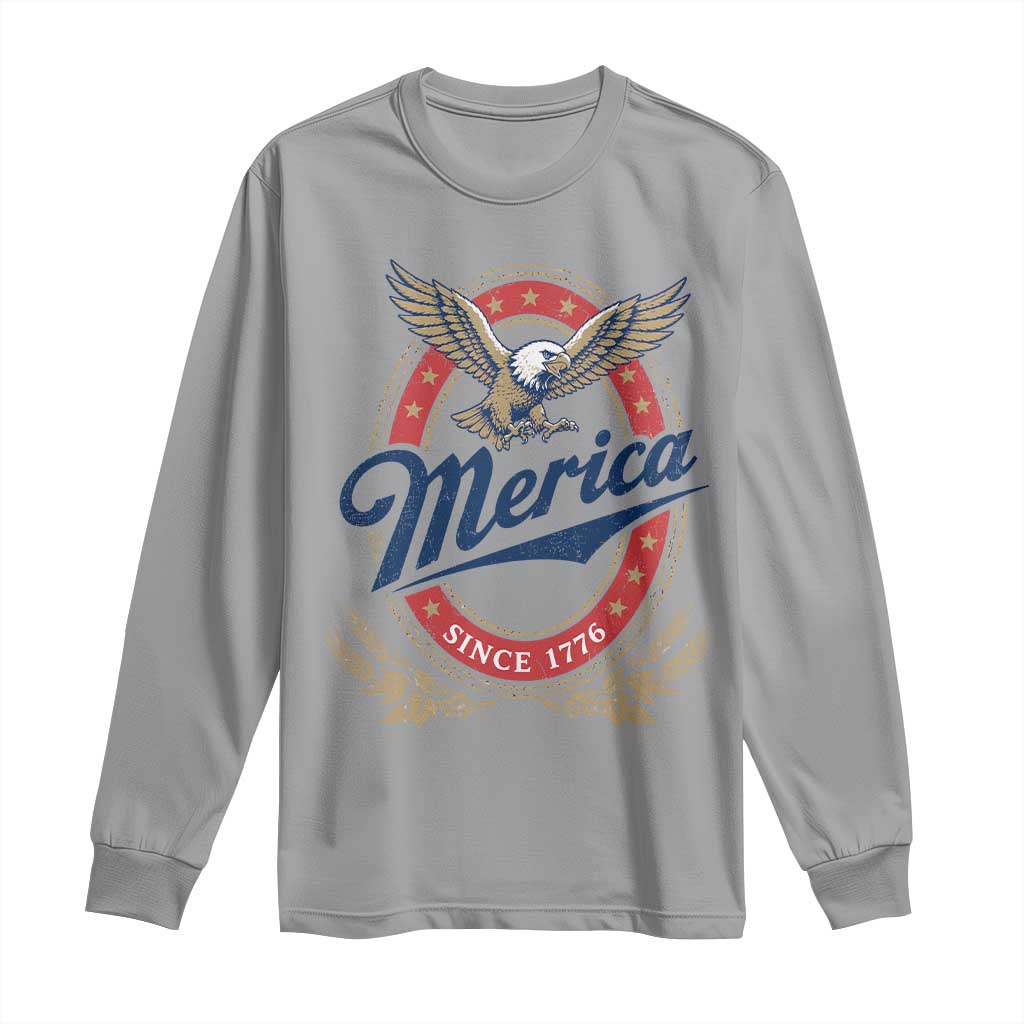 Retro Merica Eagle Funny 4th Of July Long Sleeve Shirt Vintage Independence Day 1776